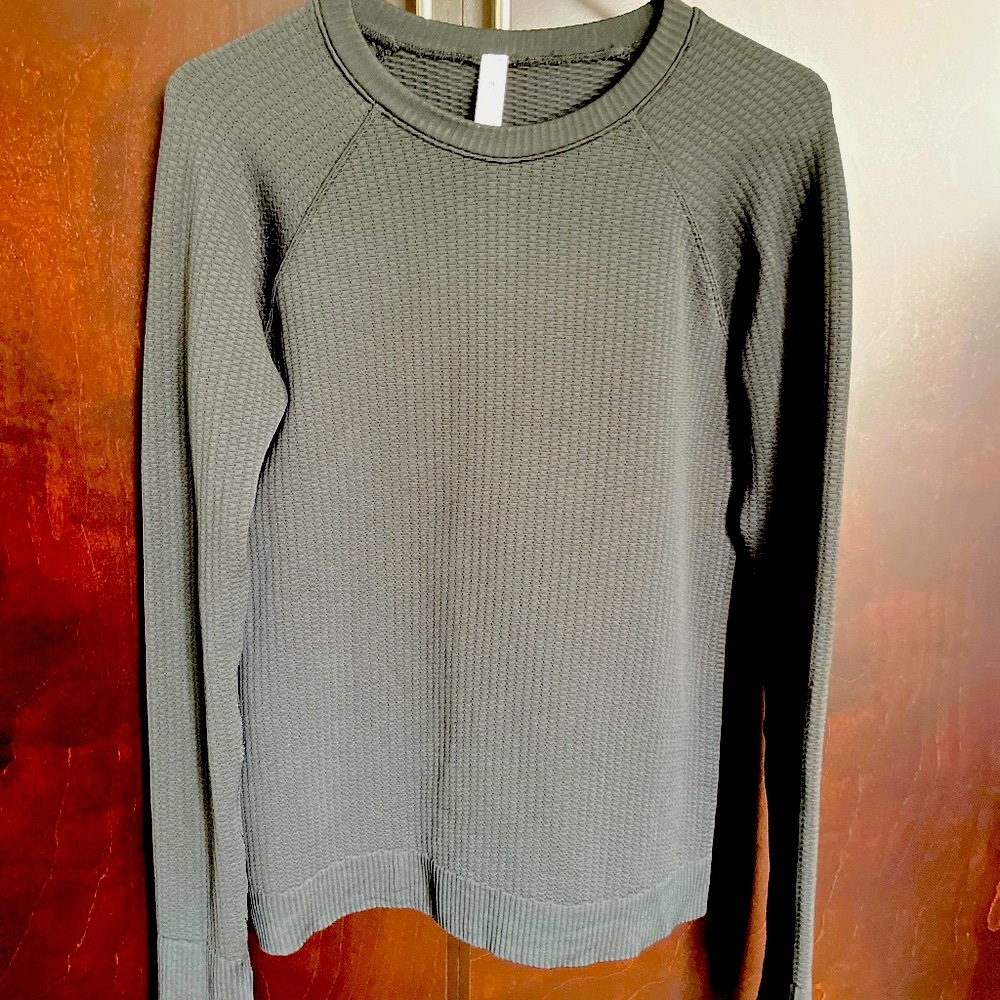 Lululemon Long Sleeve Woven Pullover Ribbed black size 10